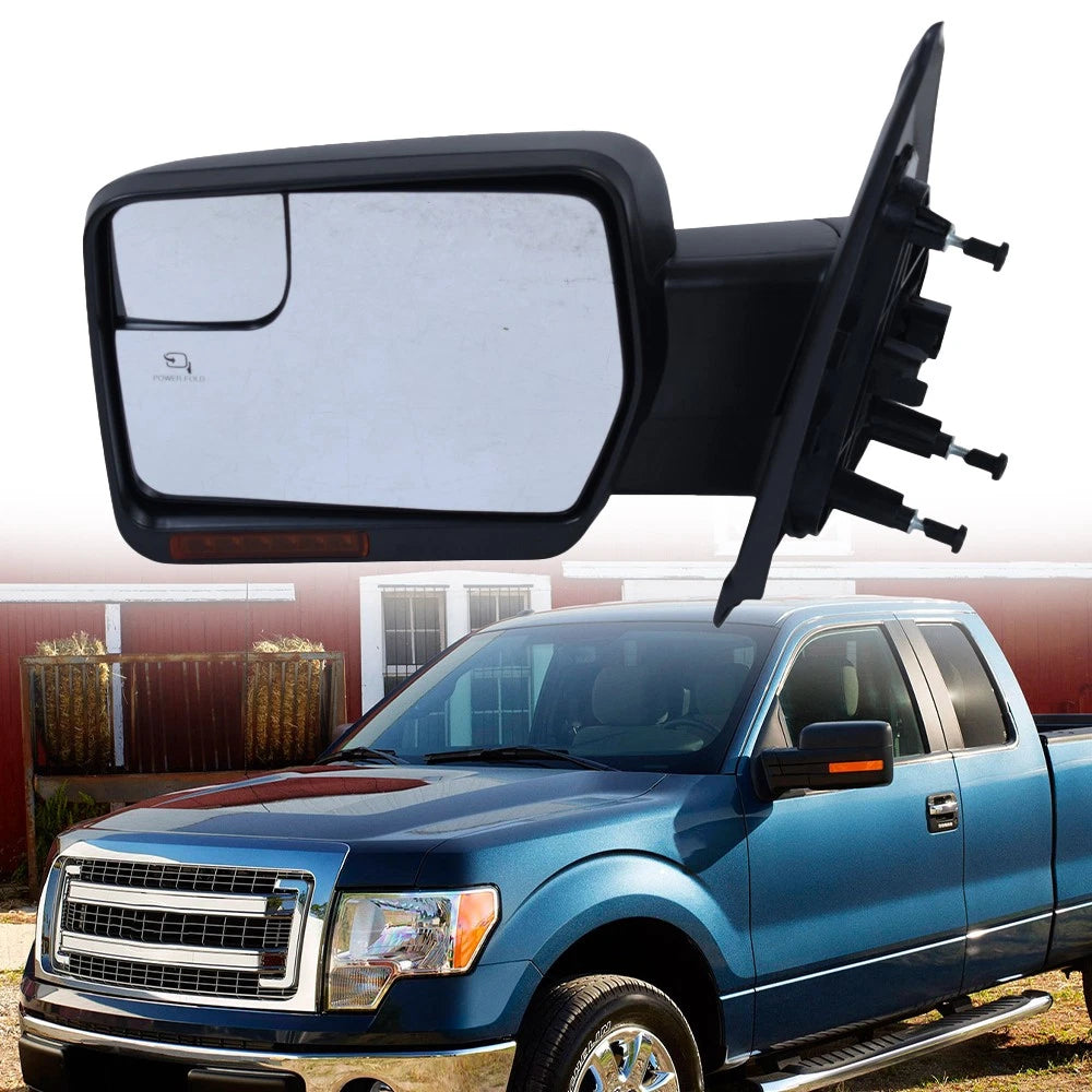 Power Folding Mirror for Ford F-150 (2011–2014) - Left, Puddle Light, Paintable