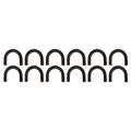 Set of 12 Weld-On D-Rings for Truck Trailer (1/2" Thick, 3"x2")