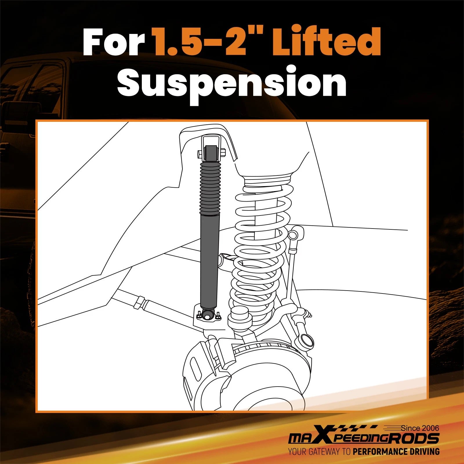 Front Shock for Ford Ranger (1983–1997) 1.5-2" Lift 4WD/2WD Kit