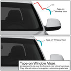 2X Smoke Tint Window Visor for Jeep Wrangler JK 4Dr (2007–2017)