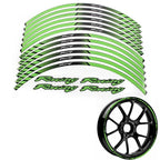 Set of 2 Green Motorcycle Wheel Rim Tape Decal Stripes 17" 18" Universal