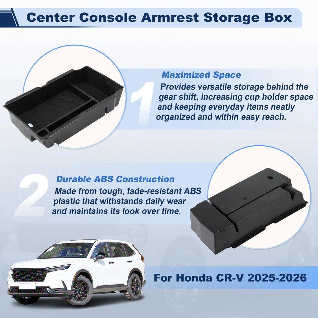 Center Armrest Storage Box Organizer Tray for Honda CR-V (2025–2026)
