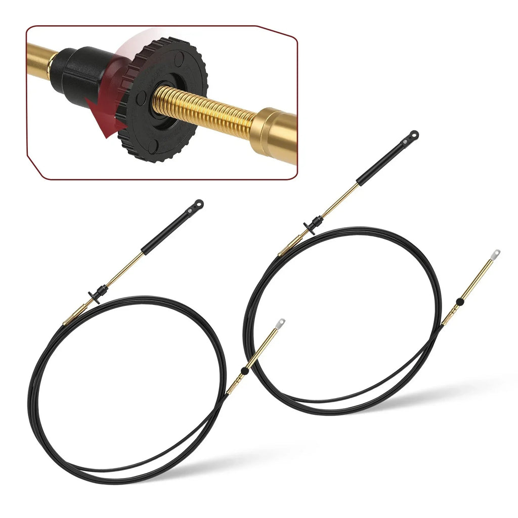 Throttle Control Cable 2 x for Johnson Evinrude OMC Snap-In TM Cables (1979–1981)
