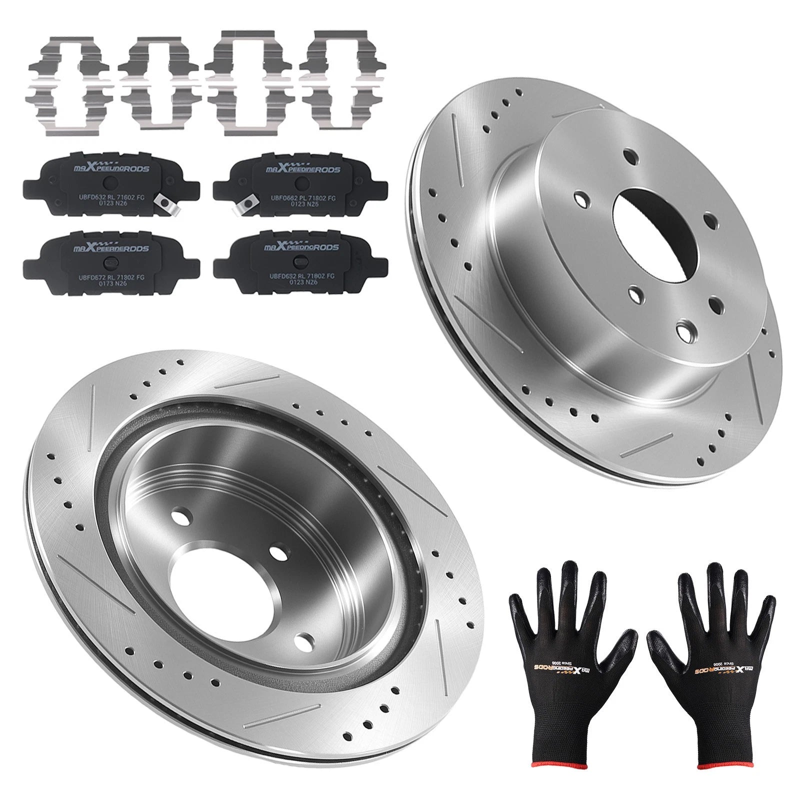 Rear Brake Rotors and Pads Kit for Nissan Qashqai X-Trail (2017–2019, 2005–2006)