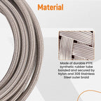 20FT AN6 -6AN Red Swivel Fitting Stainless Steel Braided Fuel Line Hose Kit