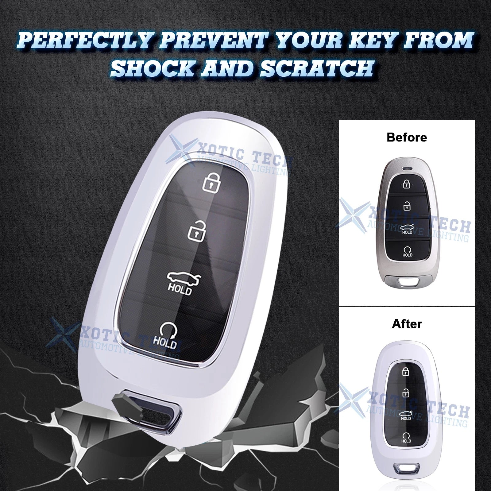 Soft TPU Smart Key Fob Cover Chain for Hyundai (2011-2024)