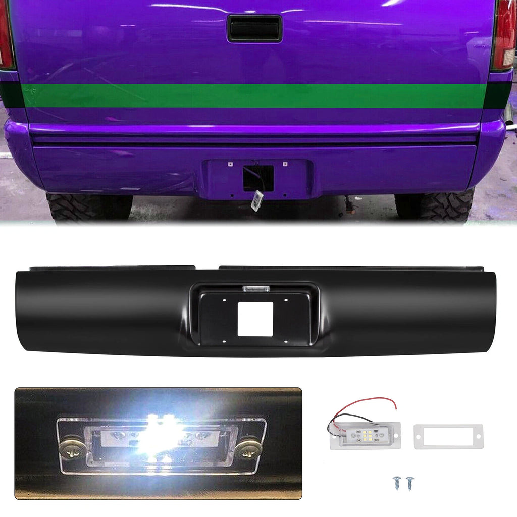 Rear Bumper Roll Pan w/LED License Lamp for Chevy GMC S10 Sonoma (1994–2003)