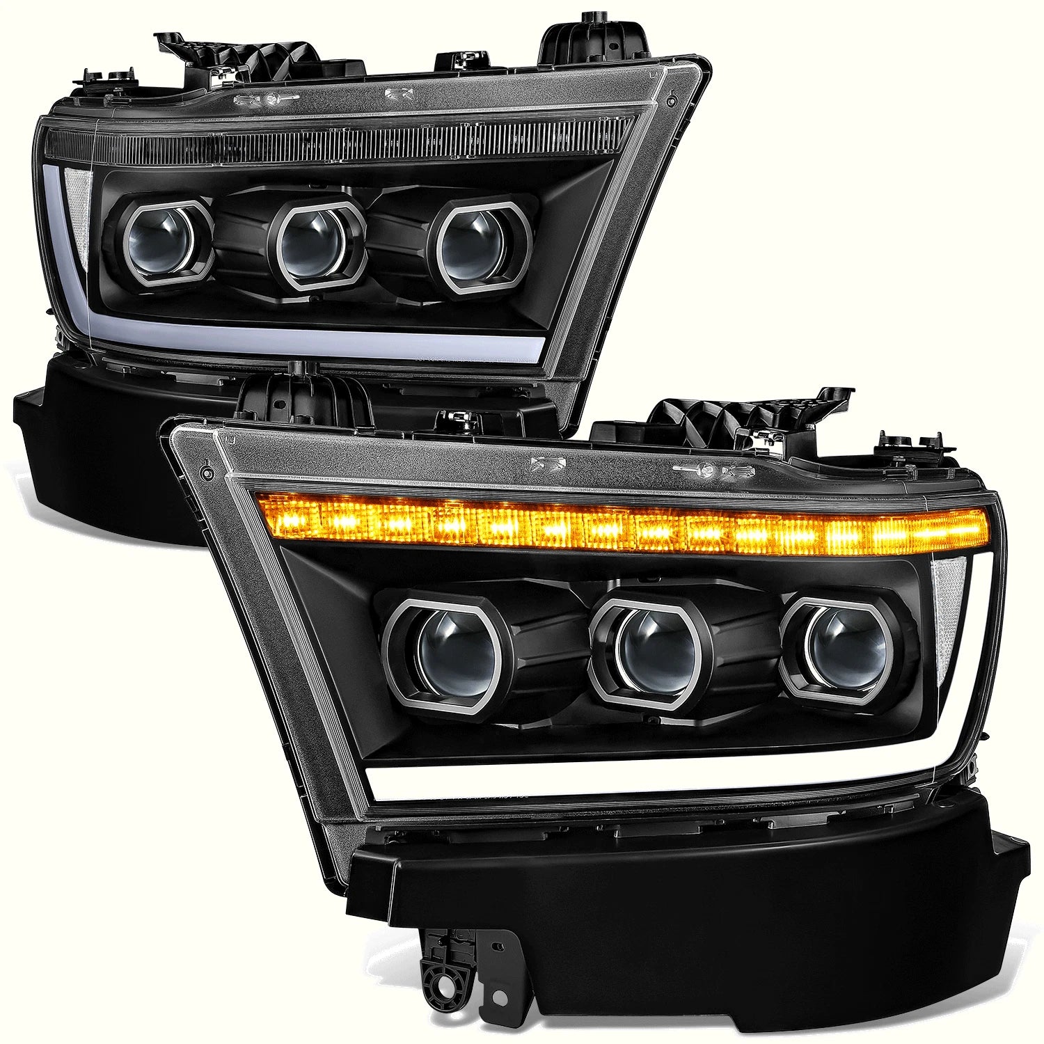 Sequential Tri-Projector LED DRL Headlight Lamps for Ram 1500 (2019–2024)