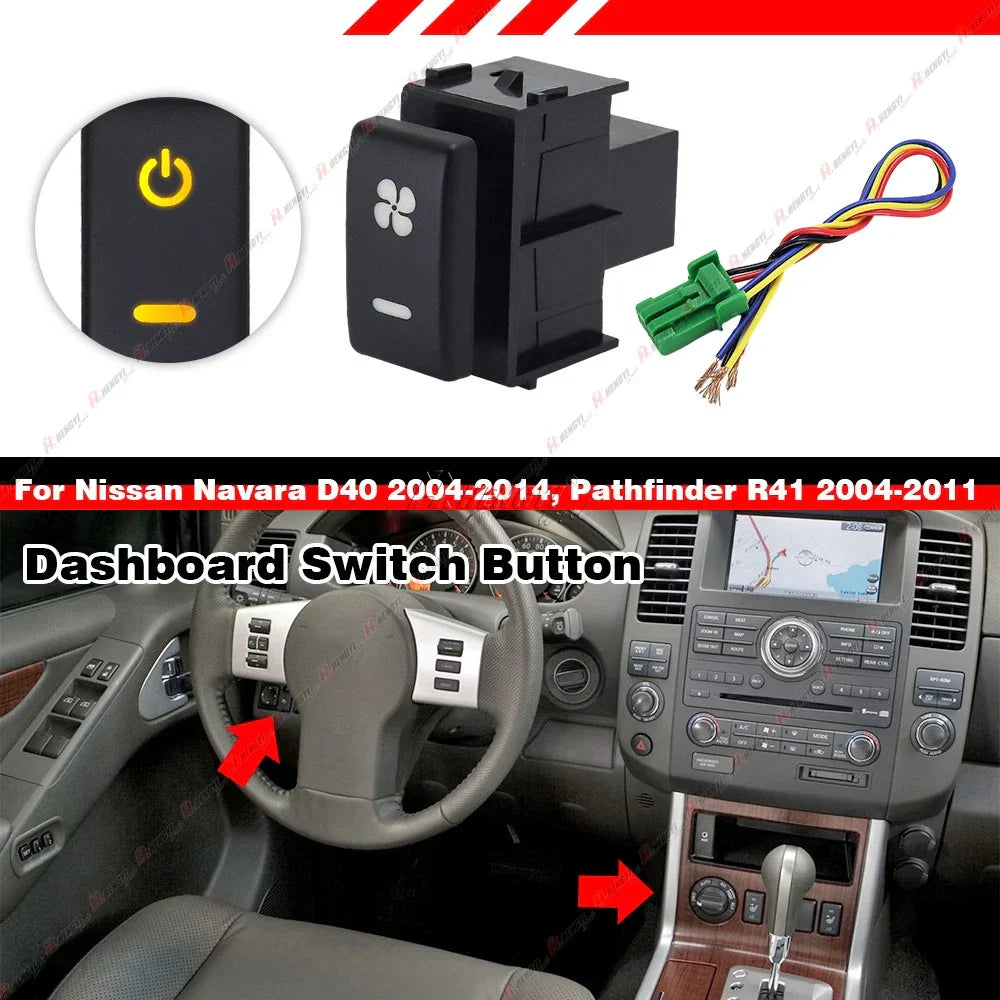 LED Dashboard Control Switch Button 1x for Nissan Patrol Titan Pathfinder Navara