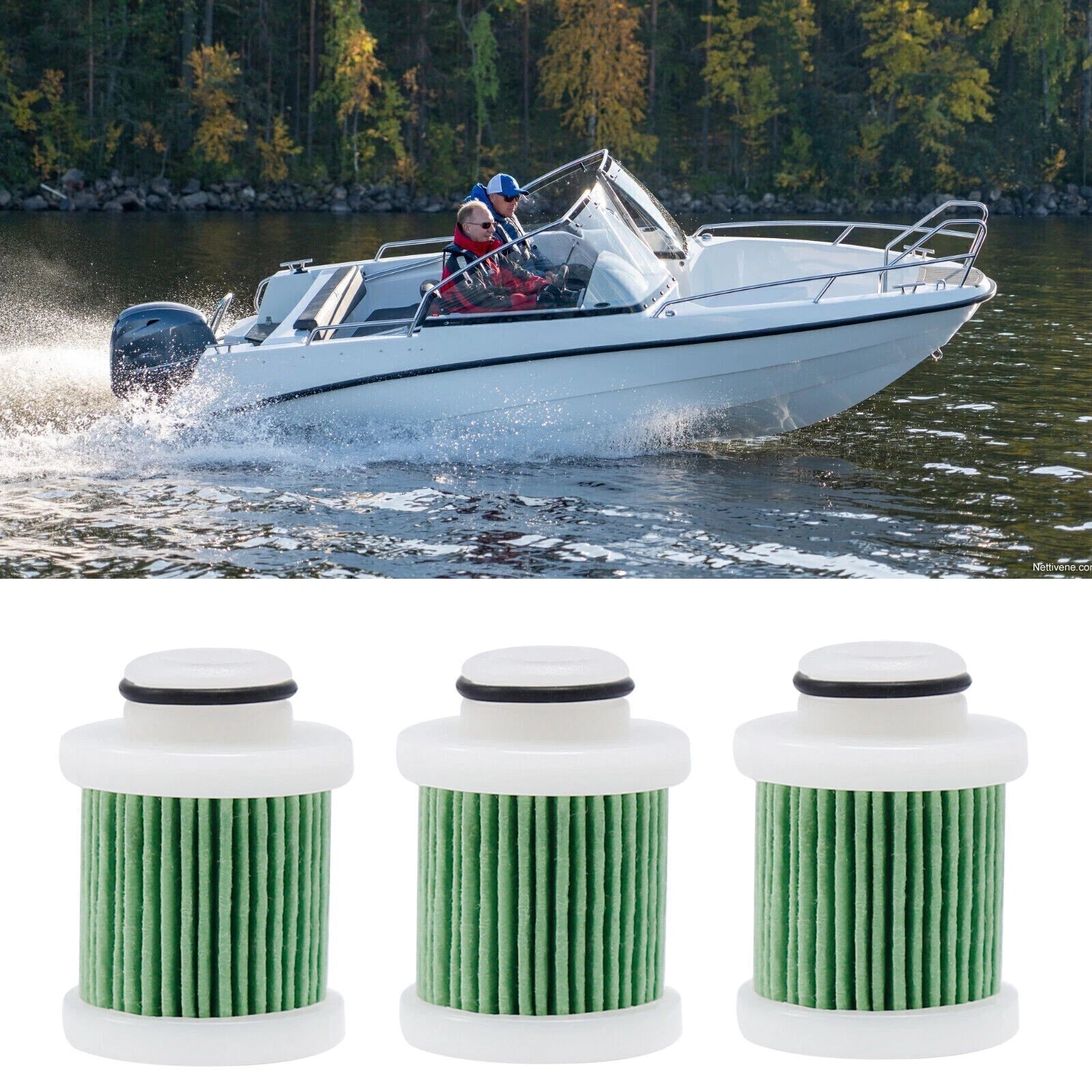 3 Pcs Fuel Filter for Yamaha 50-90 HP 4-Stroke 6D8-24563-00-00 6D8-WS24A-00-00