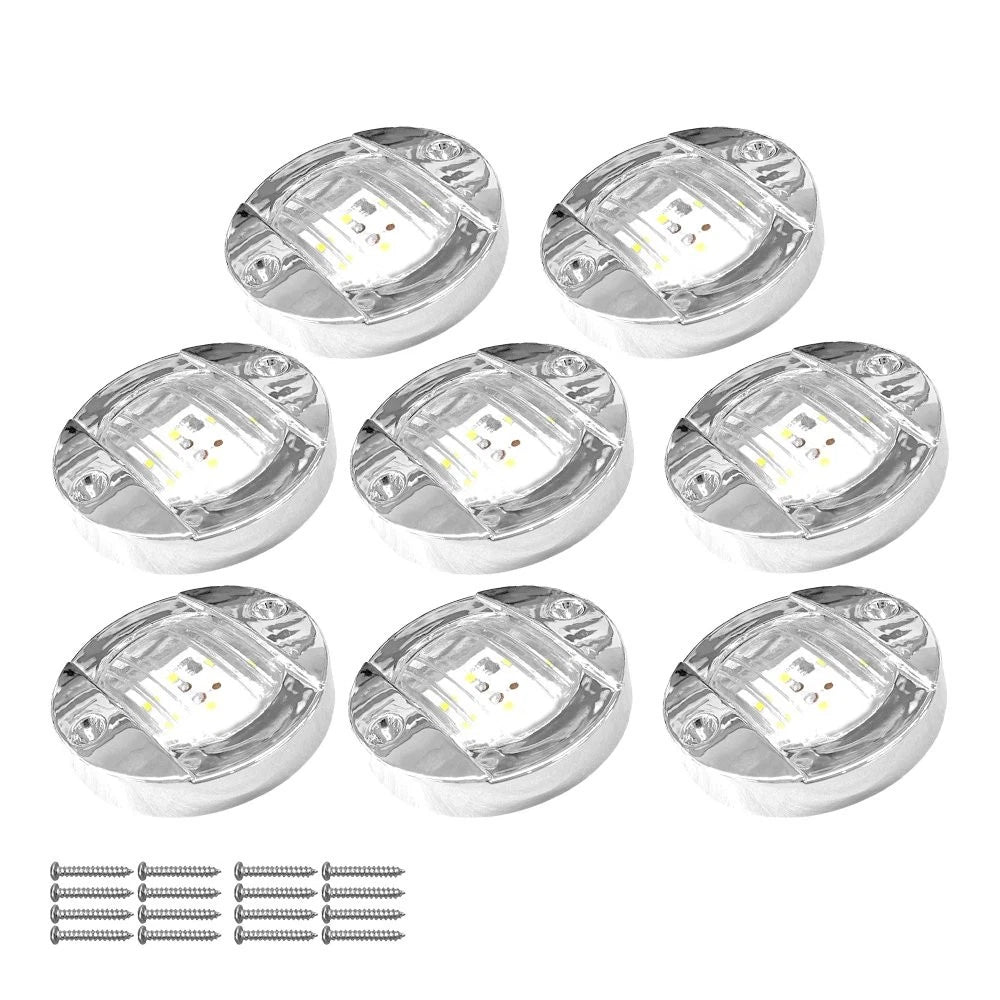 Set of 8 LED Deck Courtesy Lights for Marine Boat (12V)