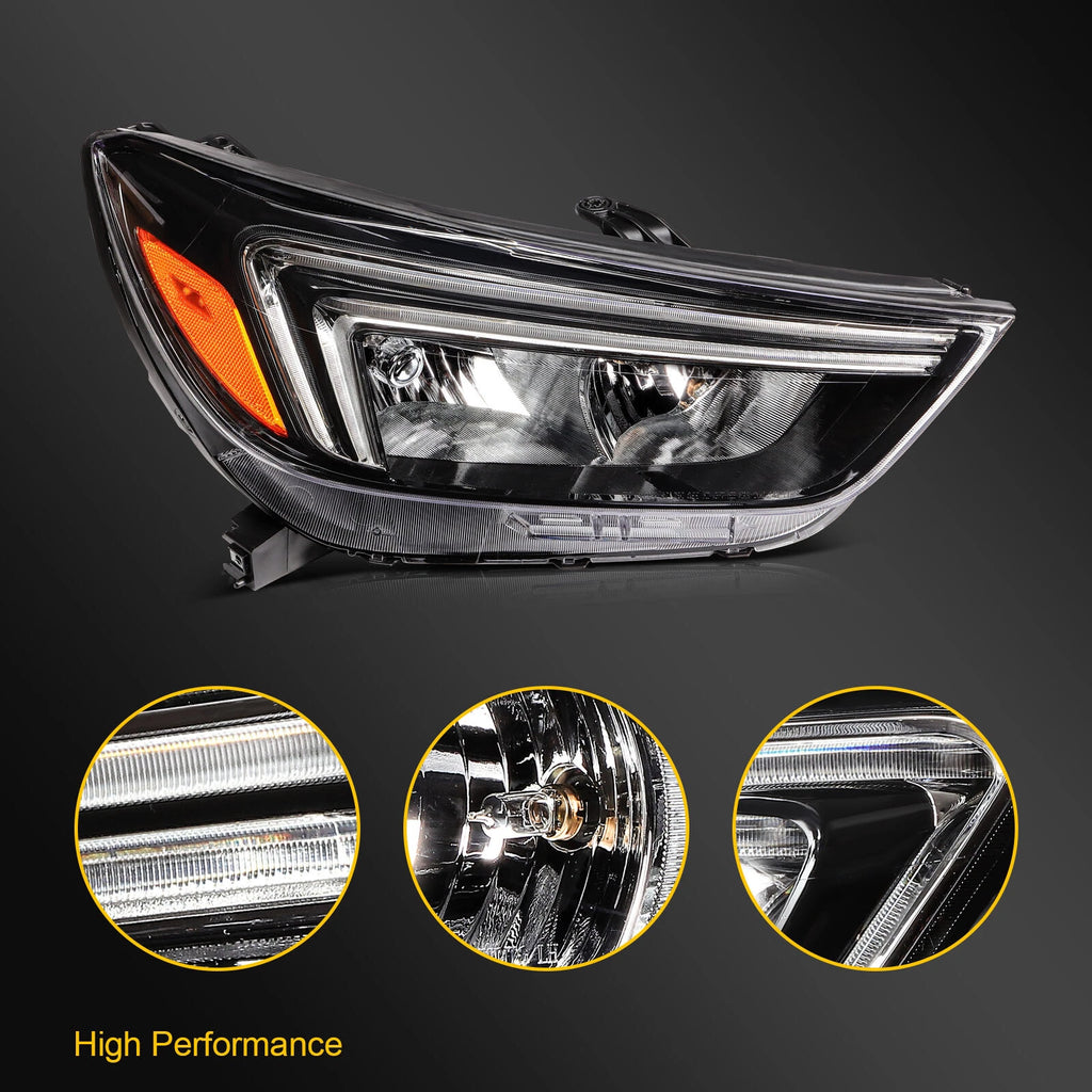 Right Side Headlight for Buick Encore (2017–2022) Black with Bulbs