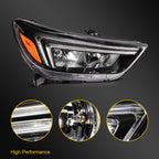 Right Side Headlight for Buick Encore (2017–2022) Black with Bulbs