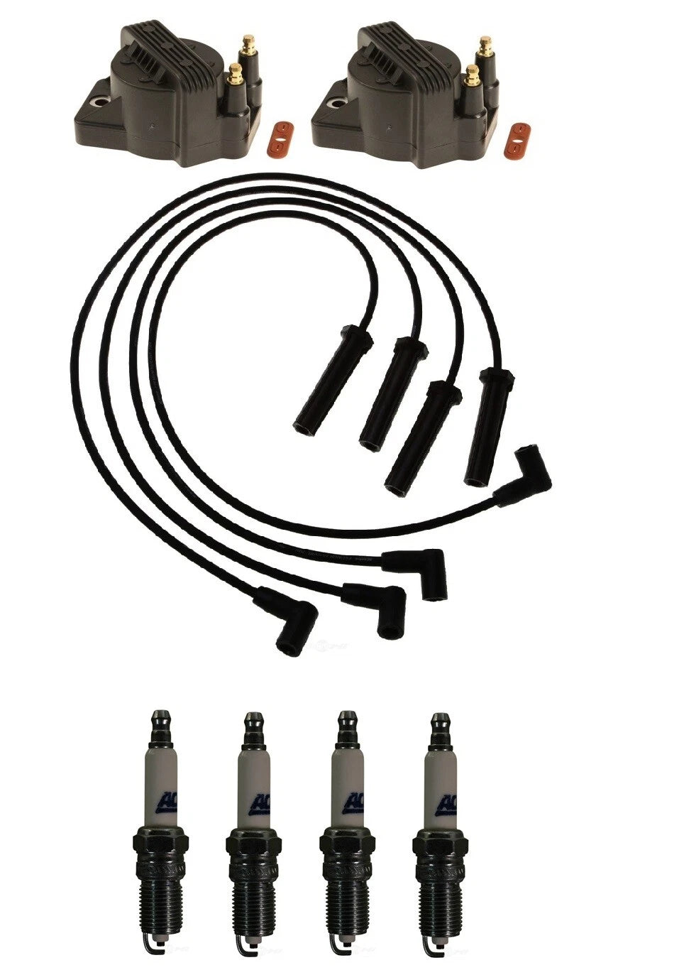 2X Ignition Wires & 4 Spark Plugs Kit for Chevy S10, Isuzu Hombre (1994–2004)