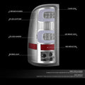 LED C-Tube Bar Tail Brake Light Lamp Chrome for GMC Sierra 1500 2500HD (2007–2014)