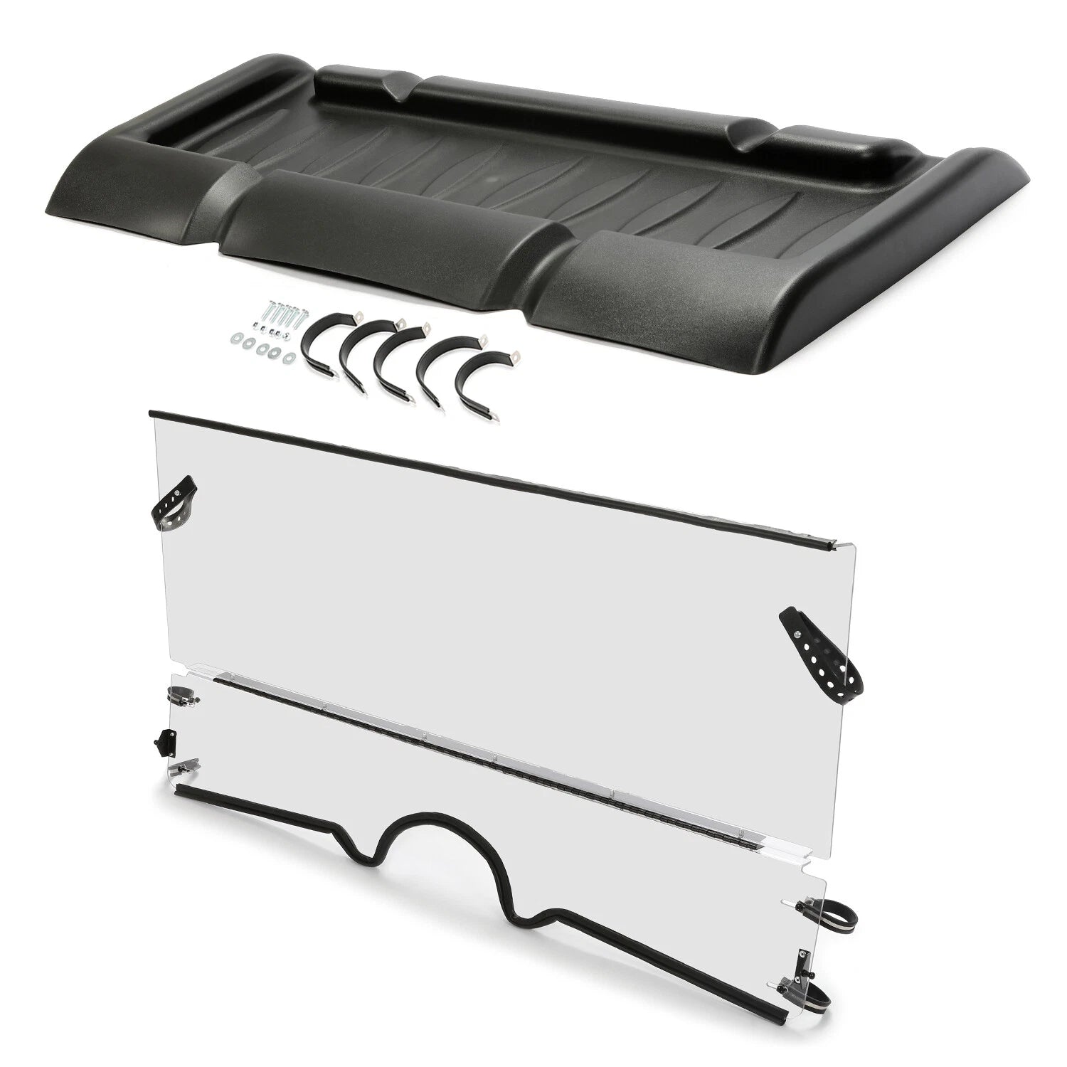 Top Roof & 1/4" Front Folding Windshield for Yamaha Rhino 450 660 700 (2004–2013)