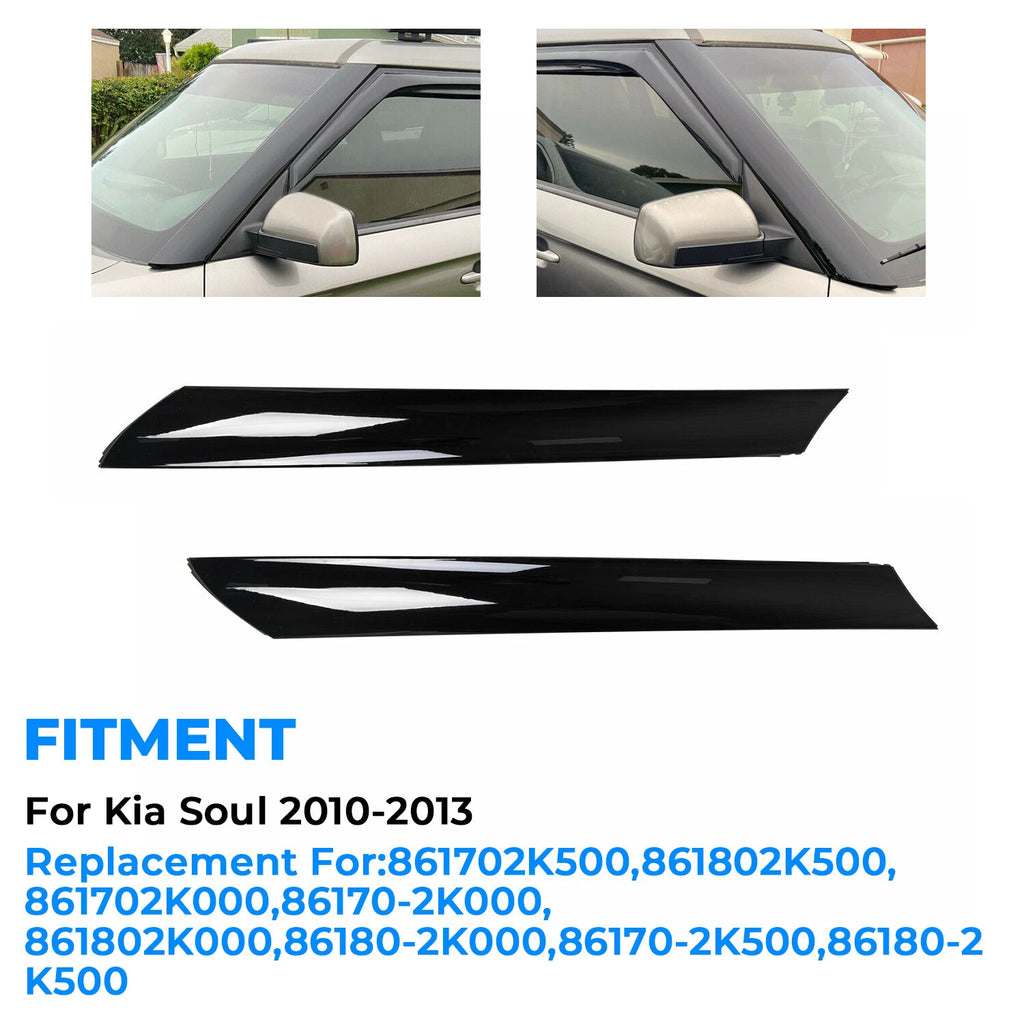 Set of 2 Windshield Pillar Trim Molding for Kia Soul (2010–2013)