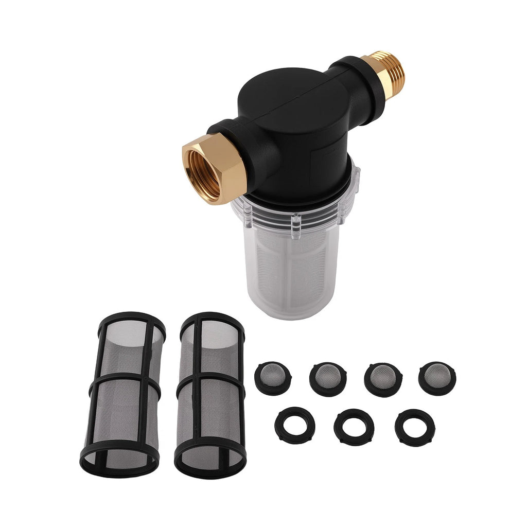 3/4" Brass Inline Water Filter for Garden Hose Pressure Washer