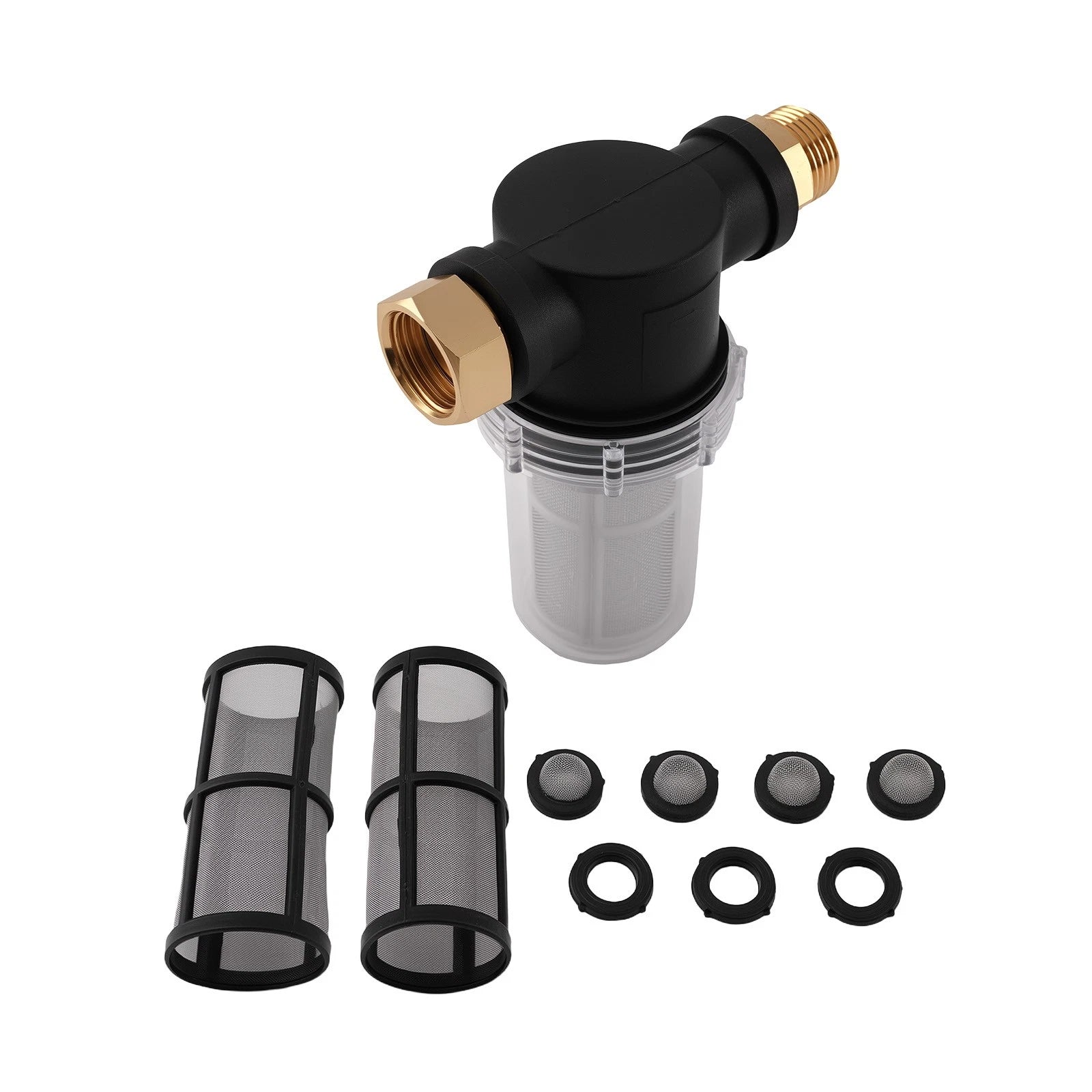 3/4" Brass Inline Water Filter for Garden Hose Pressure Washer