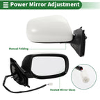 Right Side Door Mirror for Toyota Yaris Hatchback (2012–2018) Manual Folding White