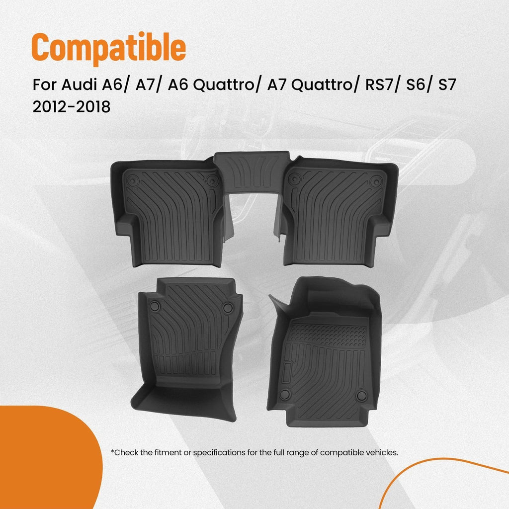 Floor Mats Liner for Audi A6 A7 S6 S7 RS7 Quattro (2012–2018) TPE Rubber