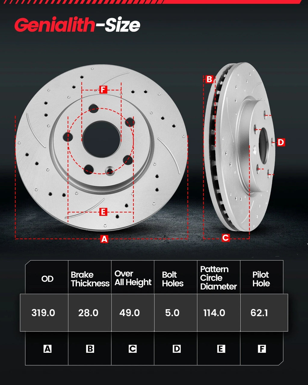 Set of 4 Front Brake Rotors & Ceramic Pads for Lexus RX400h RX330 RX350 (2004–2008)
