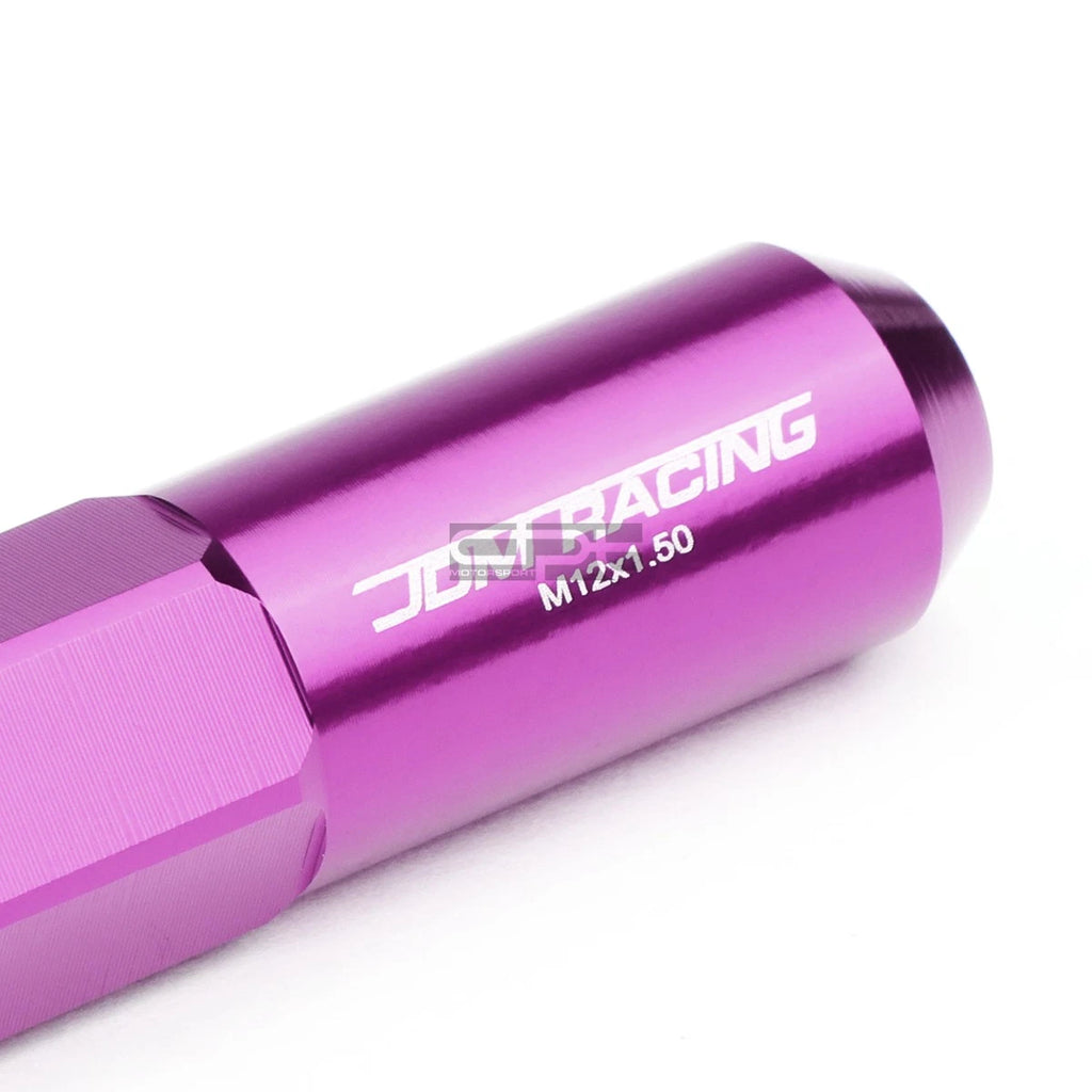20 PCS M12X1.5 107MM Tall Purple Aluminum Spike Cap Lug Nuts + Adapter
