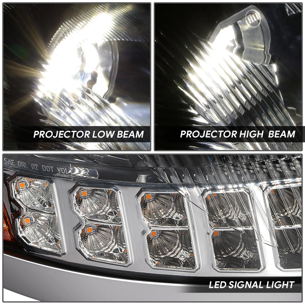 LED DRL + Sequential Turn Signal Headlight for Volvo VN VNL (2004–2018)