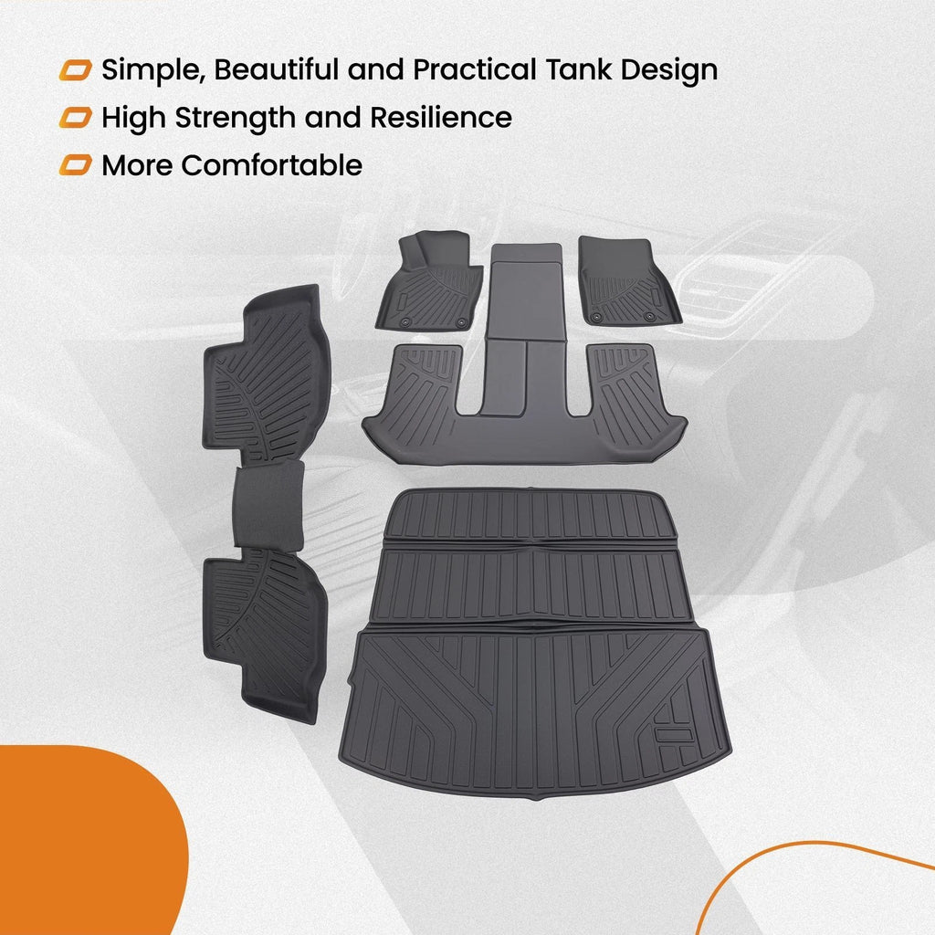 Set of 2 Waterproof Floor Mats for Mazda CX-90 PHEV (2024) Black TPE