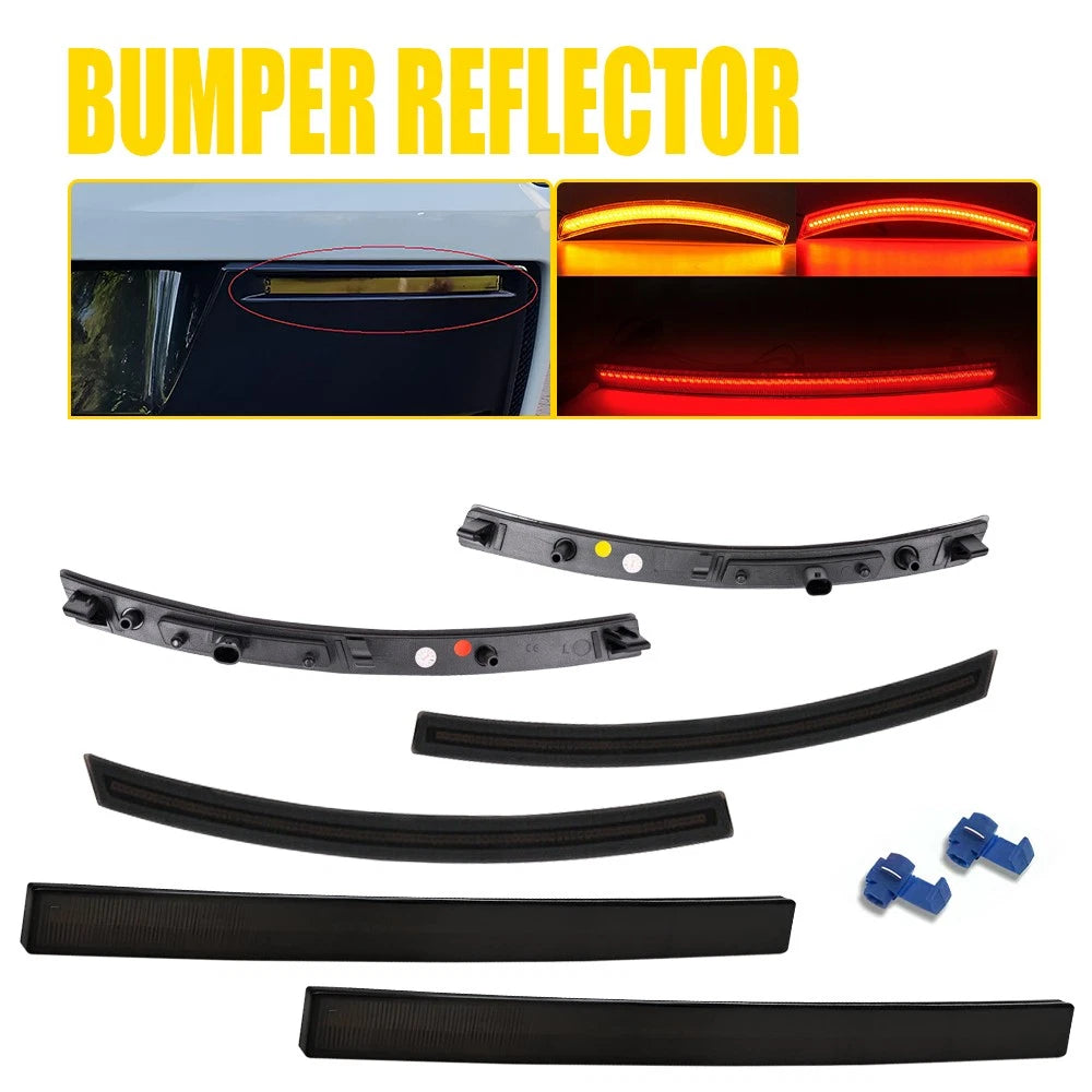 LED Rear Front Bumper Reflector Tail Brake Light for Chevrolet Corvette C7 (2014–2019)