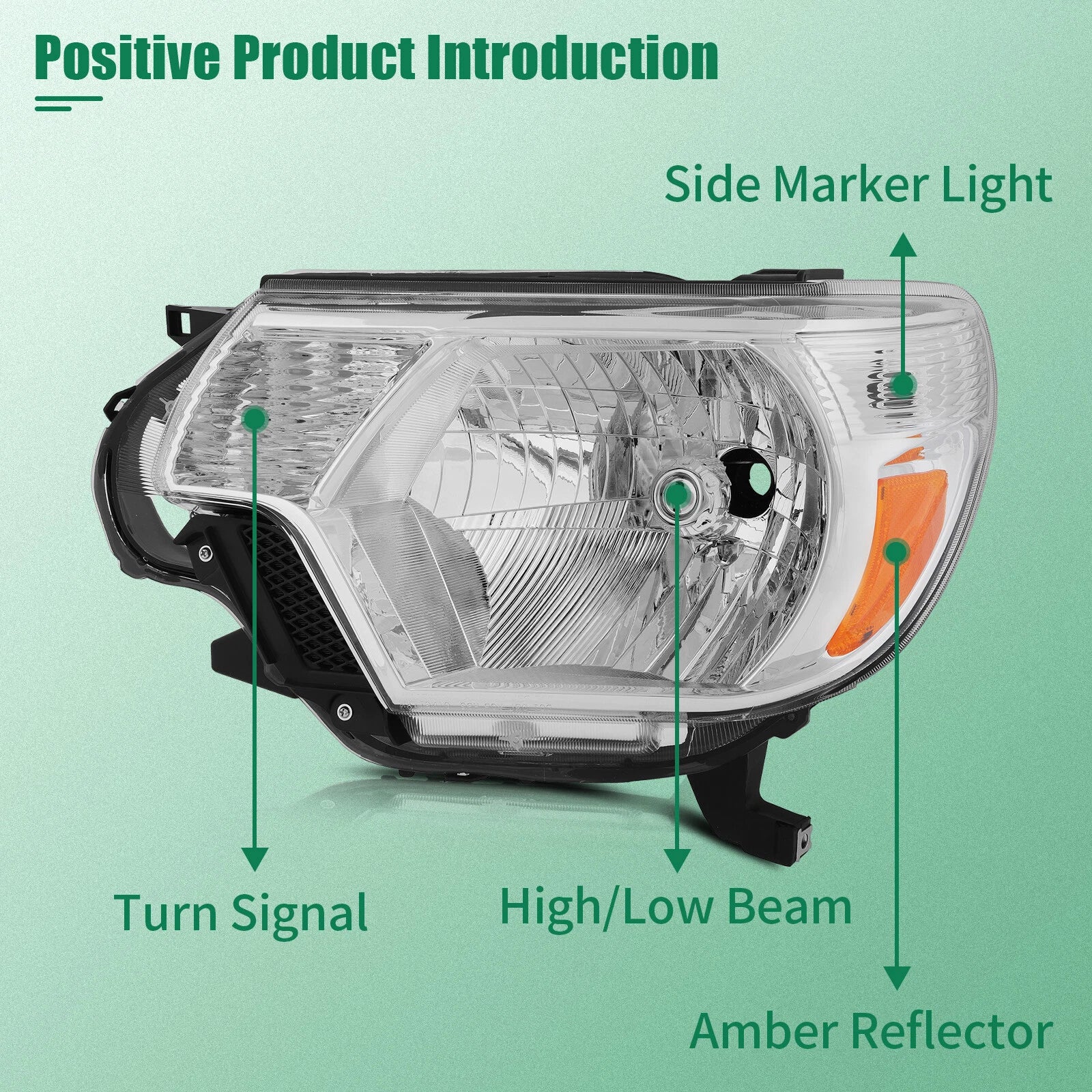 Set of 2 Headlights Assembly for Toyota Tacoma (2012-2015)