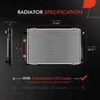 Radiator with Trans Oil Cooler for Ford Crown Victoria (1991–1992)