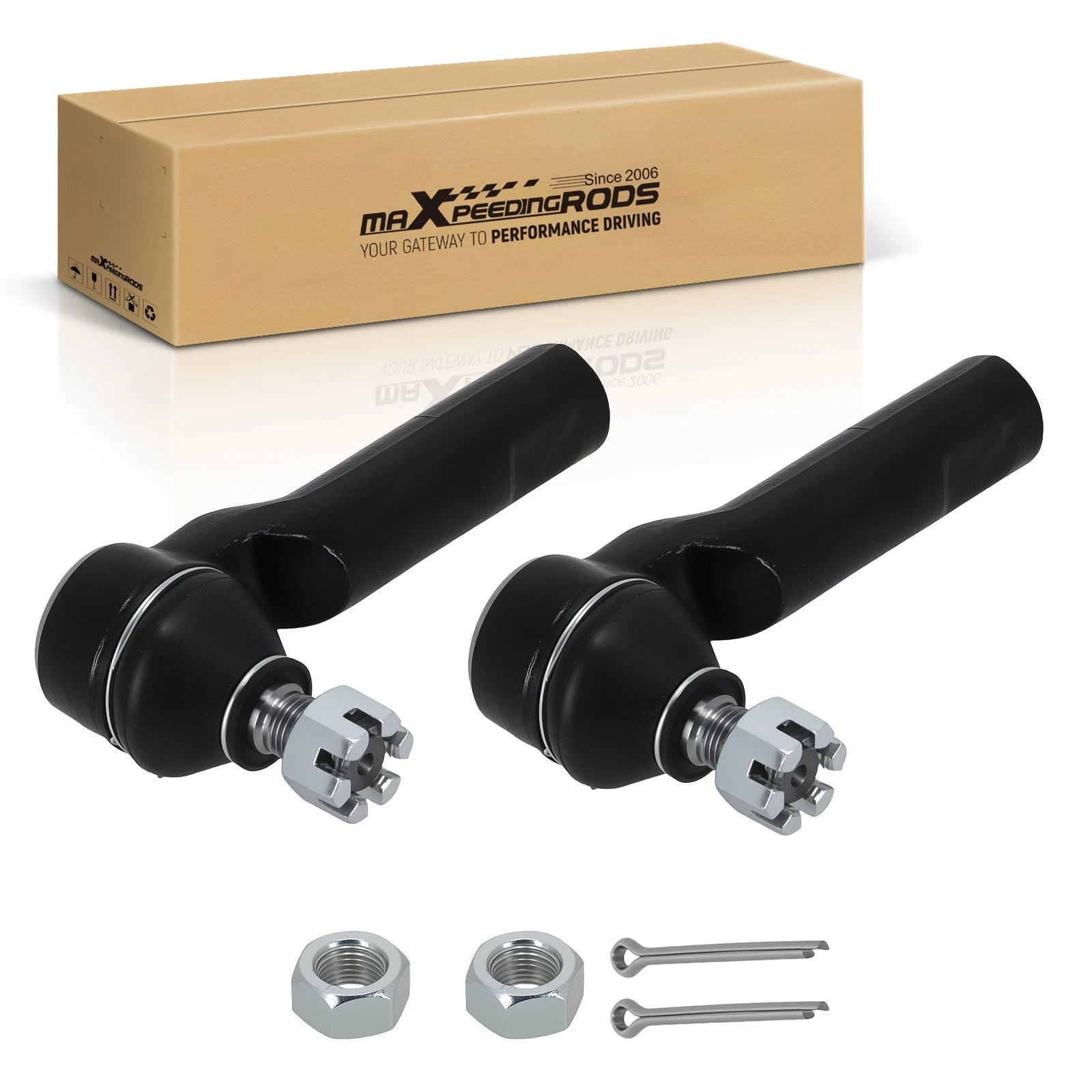 2PC Front Outer Suspension Tie Rod End for Tacoma (2005–2023), FJ Cruiser (2010–2014)