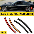 Set of 4 Smoked LED Amber Red Side Marker Lights for Chevy Corvette C7 (2014–2019)