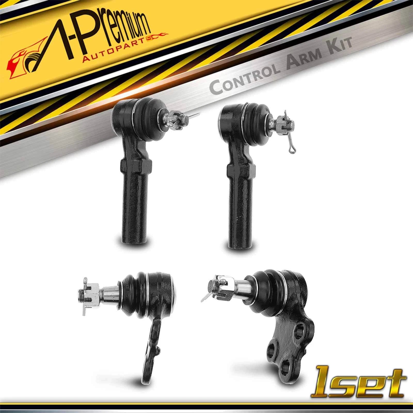 Set of 4 Outer Tie Rod Ends for Nissan Quest (1993–2002)