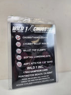 Wild 1 Chubby Billet Risers 5.5in Pullback Chrome W0527 for Harley Davidson