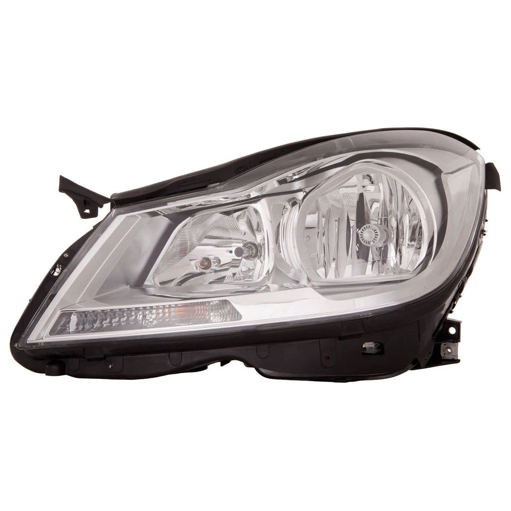 Replacement Chrome Driver Side Halogen Headlight Assembly w/o Cornering Lamps