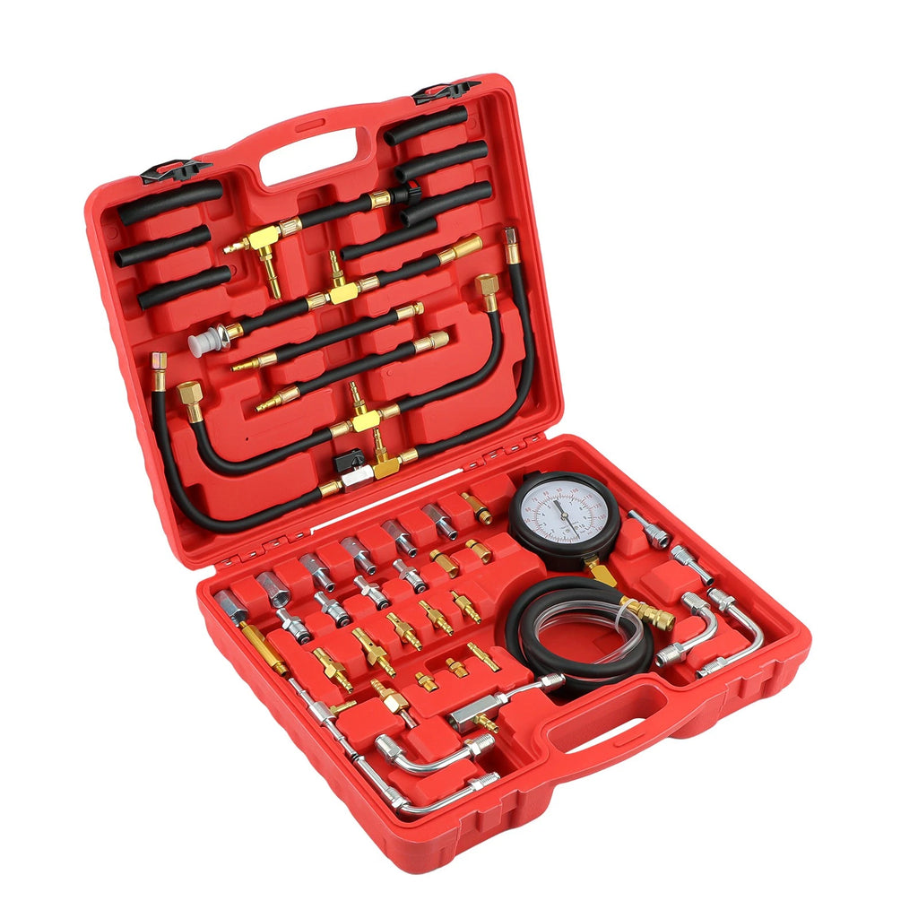 Fuel Injection Pressure Tester Gauge Tool Set for Gasoline Engines (0-140 psi)