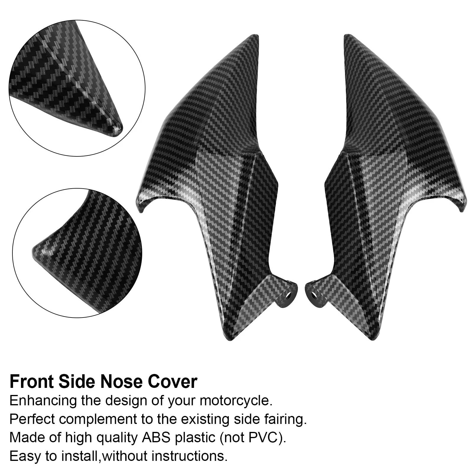 Carbon Front Side Nose Cover Headlight Panel for Kawasaki Z900 (2020–2021)