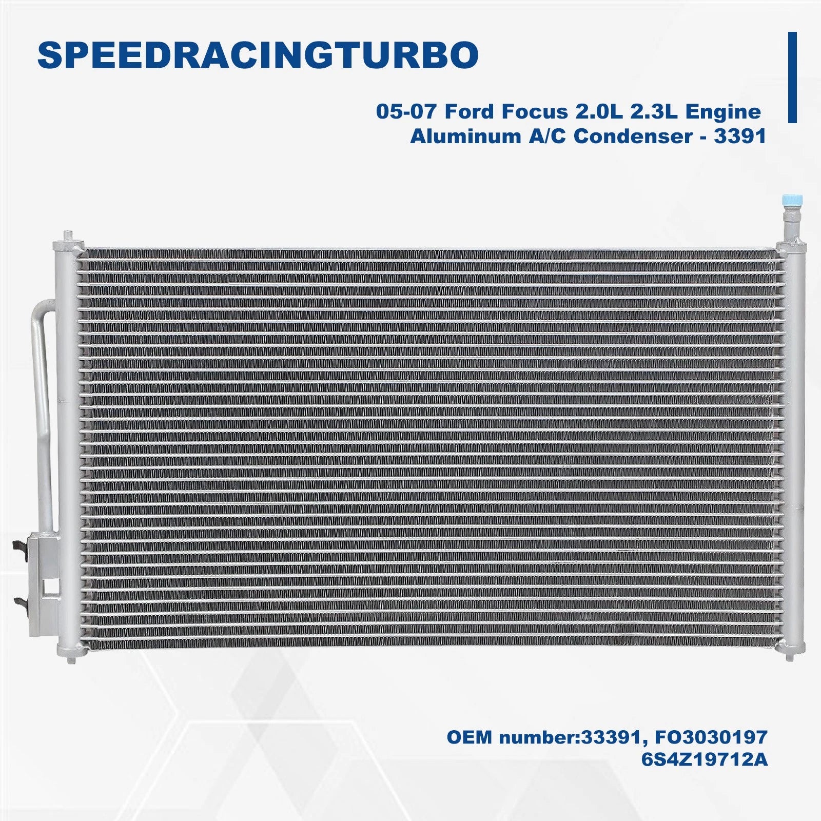 Aluminum Replacement AC Condenser 3391 for Ford Focus (2005–2007)