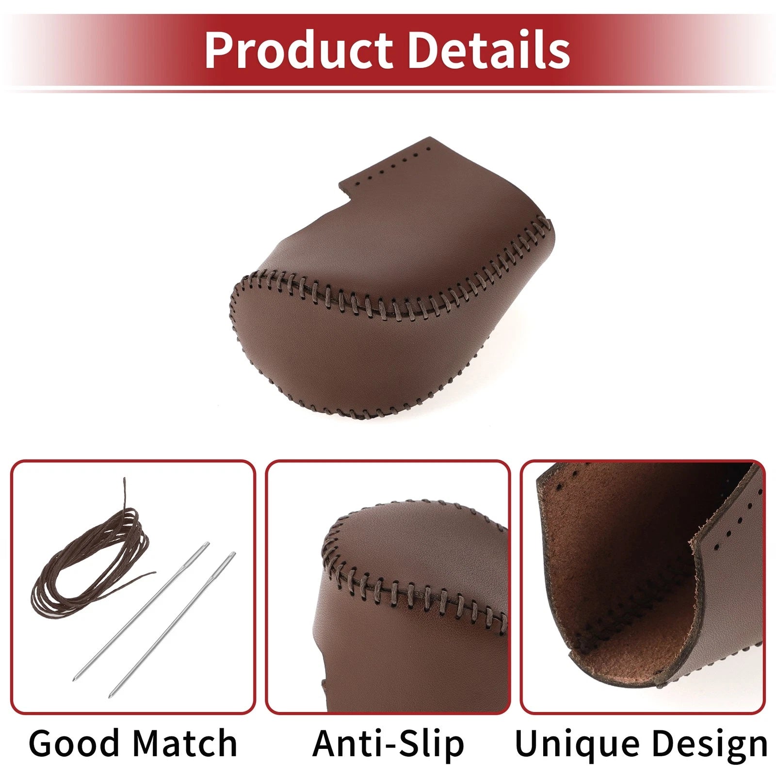 1 Pcs Gear Shift Knob Cover for Honda HR-V (2023–2024) Brown Faux Leather