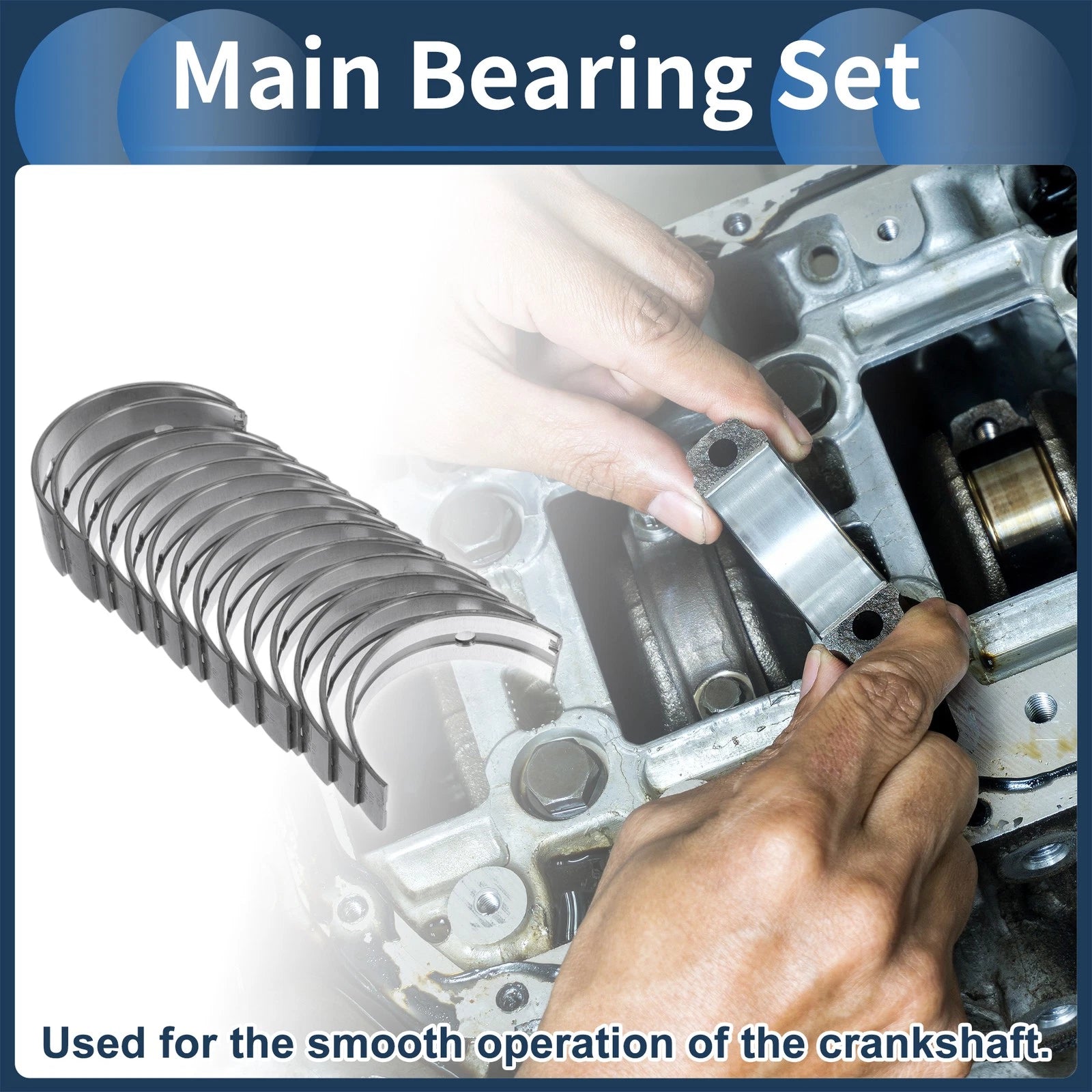 Main Bearing Set No. 1170247011 for Toyota Land Cruiser (1969–1980) 14 Pcs