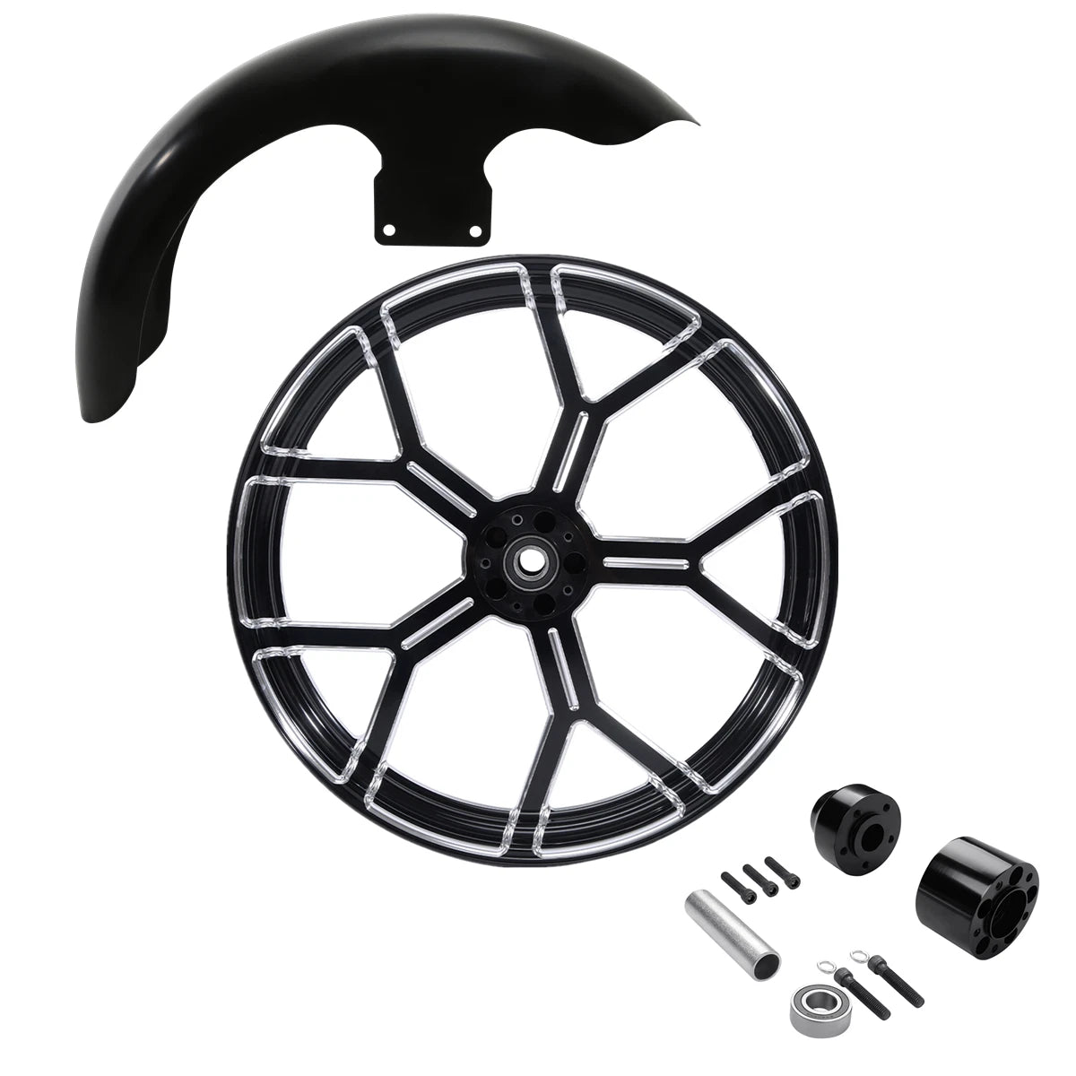21" Front Wheel Rim for Harley Touring (2008–2013) - Single Disc Hub & Fender