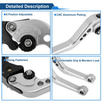 Adjustable Brake Clutch Lever for Honda CBR500R (2013–2023) - Aluminum Alloy Silver