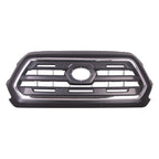 Replacement Black Chrome/Ready to Paint ABS Plastic Front Grille