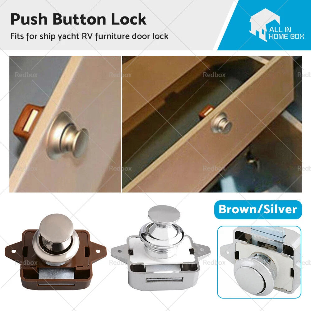 Push Button Latch Knob Catch Lock for RV Drawer Cupboard Door
