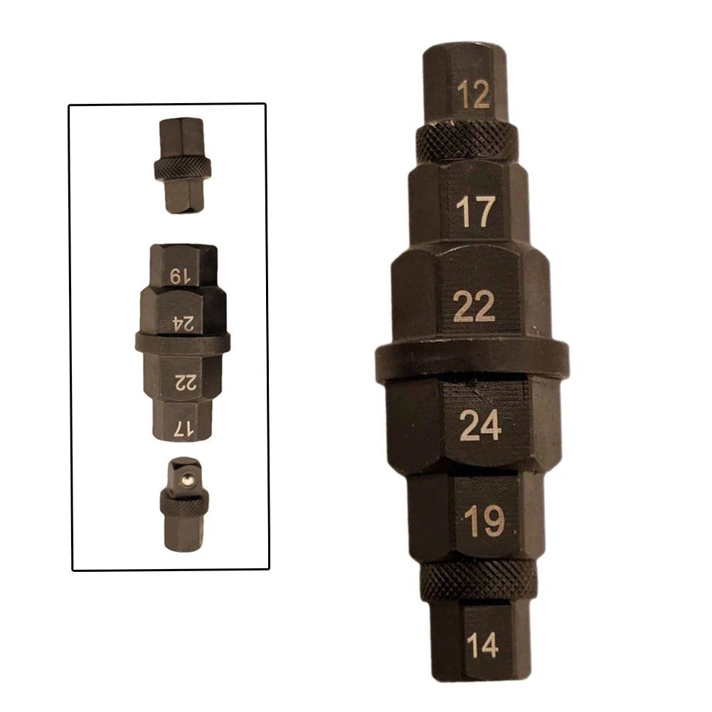 6-in-1 Steel Motorcycle Axle Wrench for