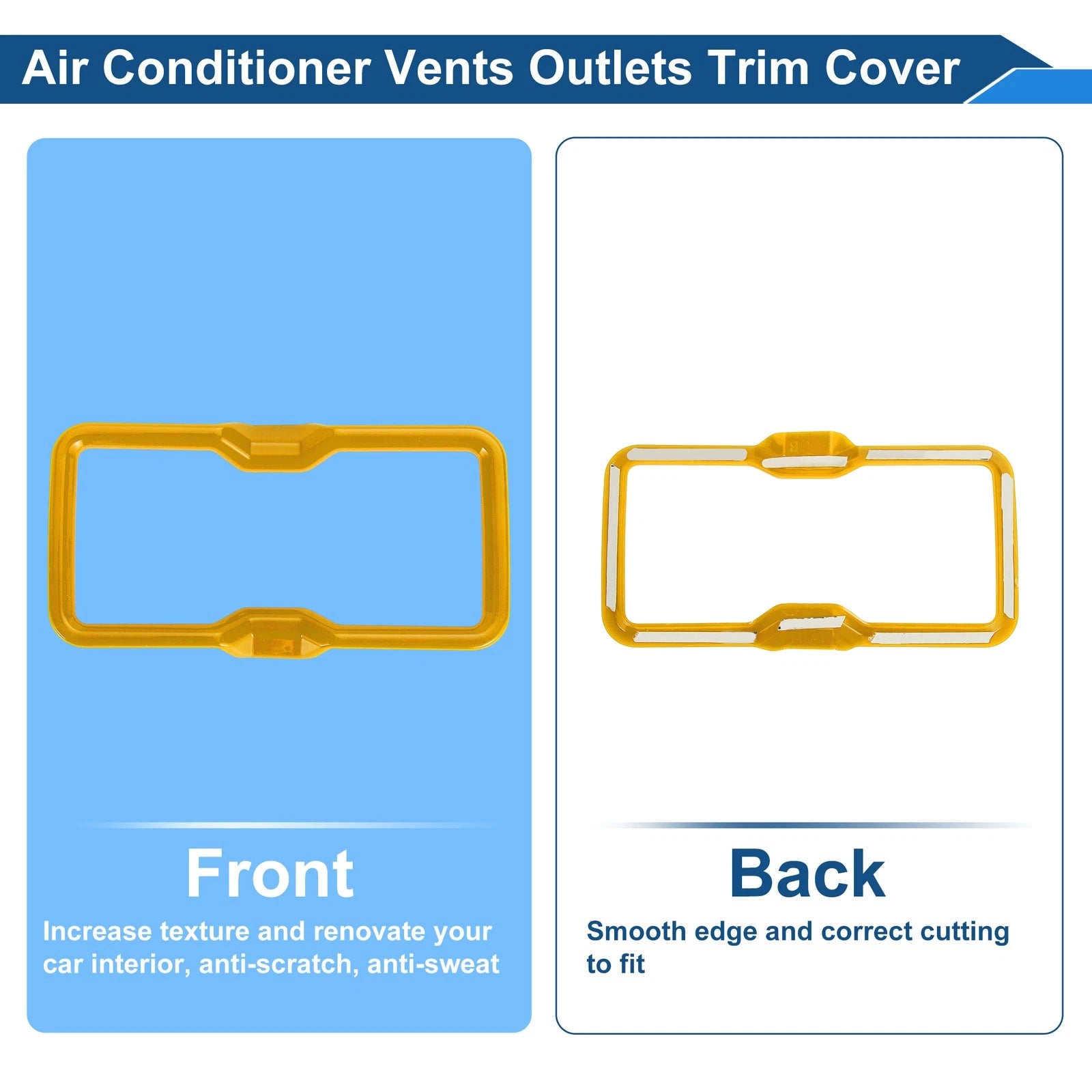 Set of 4 Air Condition Outlet Vent Trim Cover Frame for Ford Bronco (2021–2024) Yellow