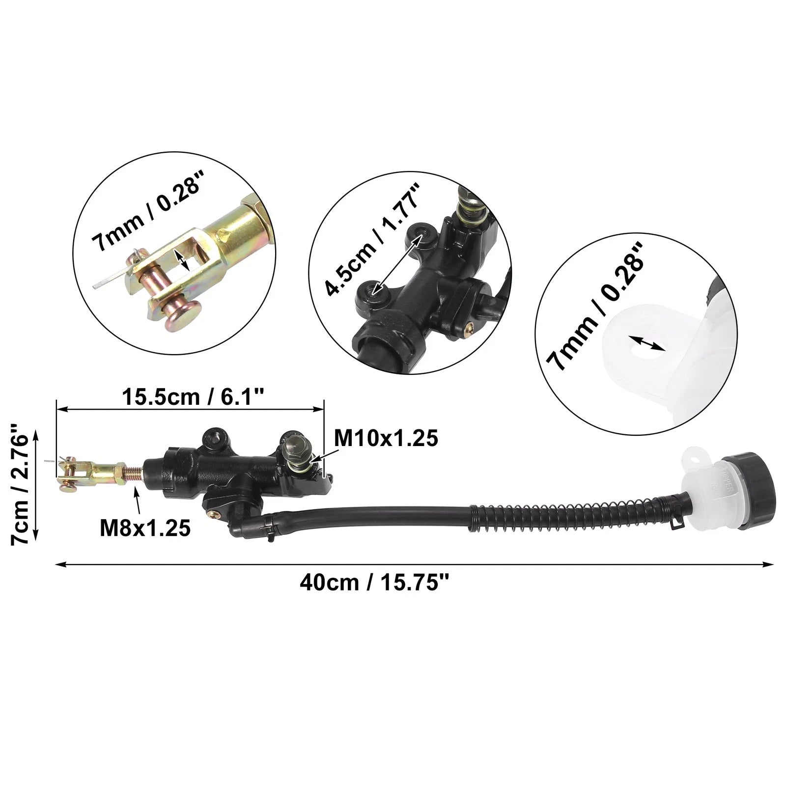 Rear Brake Master Cylinder Pump with Reservoir for Suzuki GSXR1000 (2001–2009)