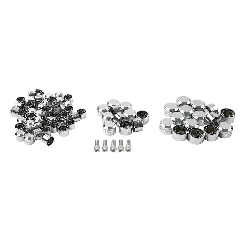 75X Chrome Engine Bolt Caps for Harley Touring Road King Street Glide (07-16)